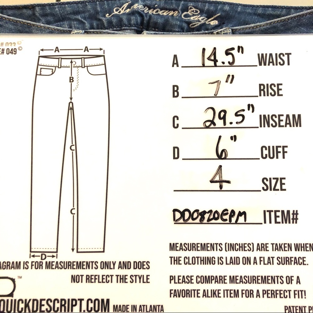 American Eagle Skinny Stretch Jeans Size 4 - Picture 5 of 6